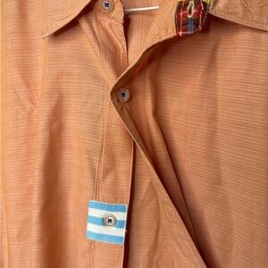 Robert Graham Light Orange Striped Shirt